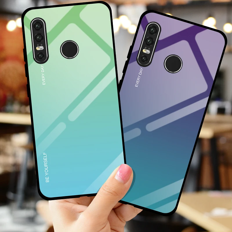 Градиентный чехол из закаленного стекла для Huawei P30 P20 Lite Pro стеклянный P Smart Plus 2019 |