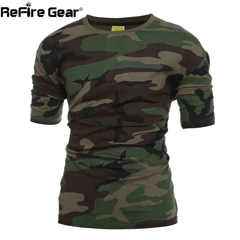 ReFire Gear Военная камуфляжная тактическая футболка мужская летняя армейская из