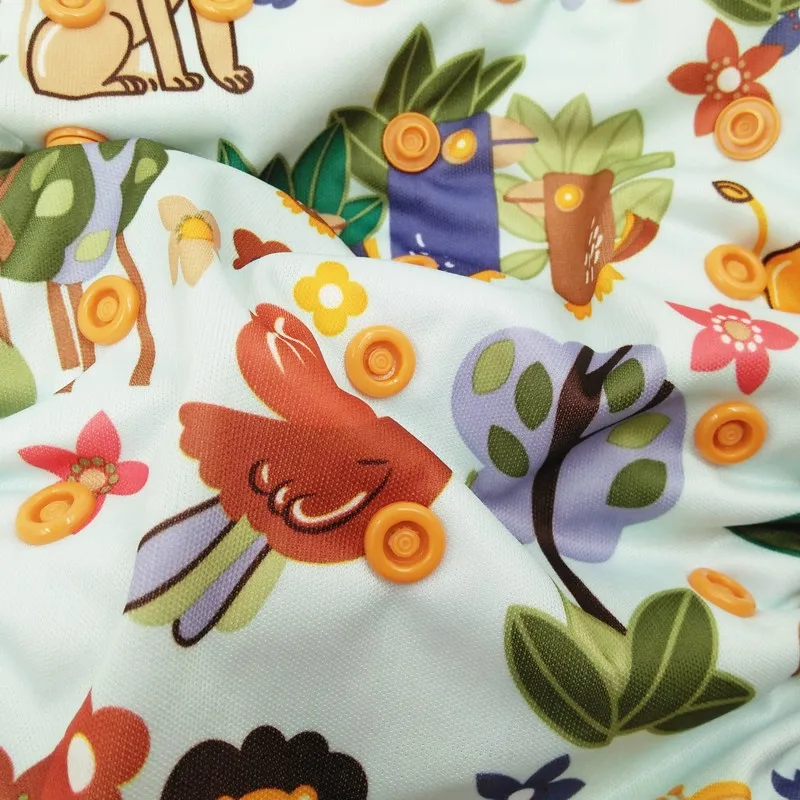 Pororo AI2 PUL напечатанные пеленки крышка с оставаться сухой внутренняя ткань замша, все в двух детских многоразовых ткань пеленки Подгузники