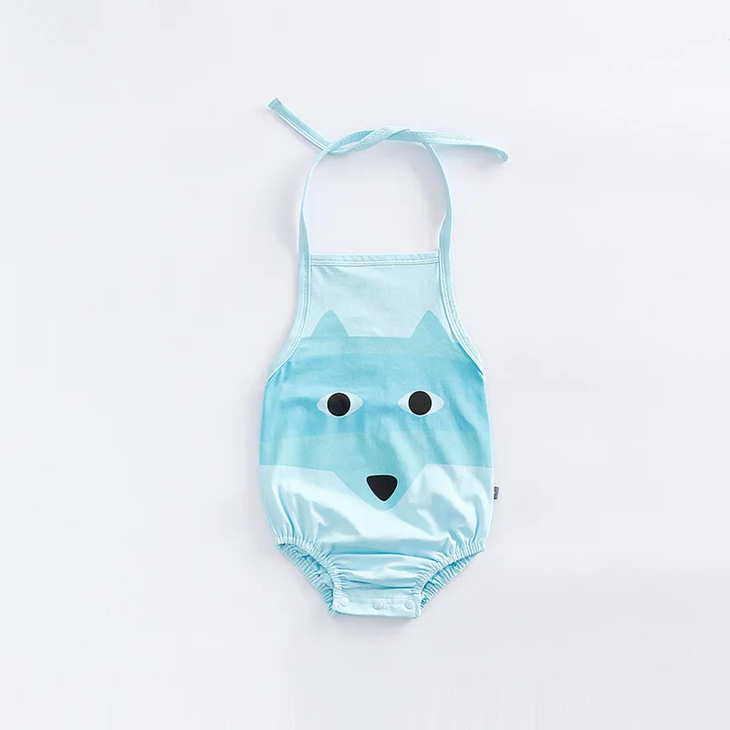 Летний хлопковый комбинезон без рукавов с открытой спиной и лямкой на шее | Мать