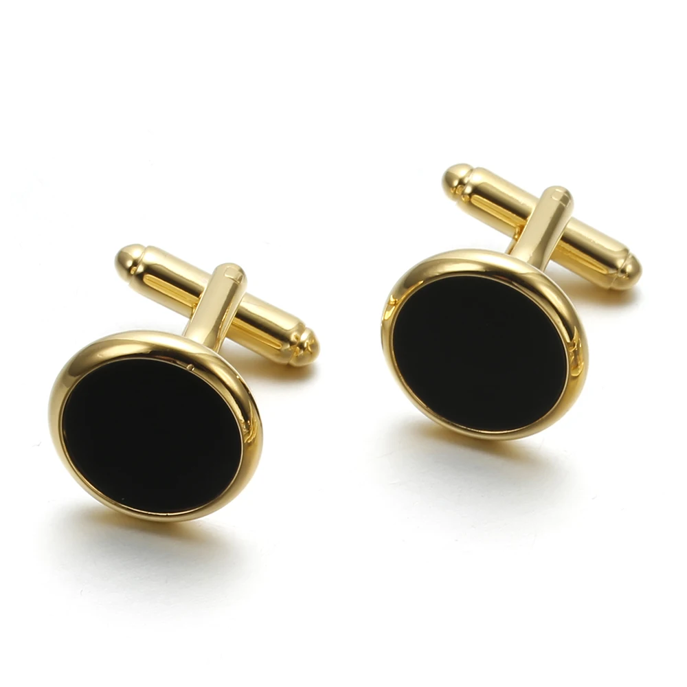 Запонки манжеты с черными кристаллами 804|Зажимы для галстука и запонки| |