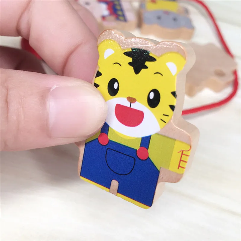 6 шт. деревянные игрушки кролики в виде тигра|Пазлы| |