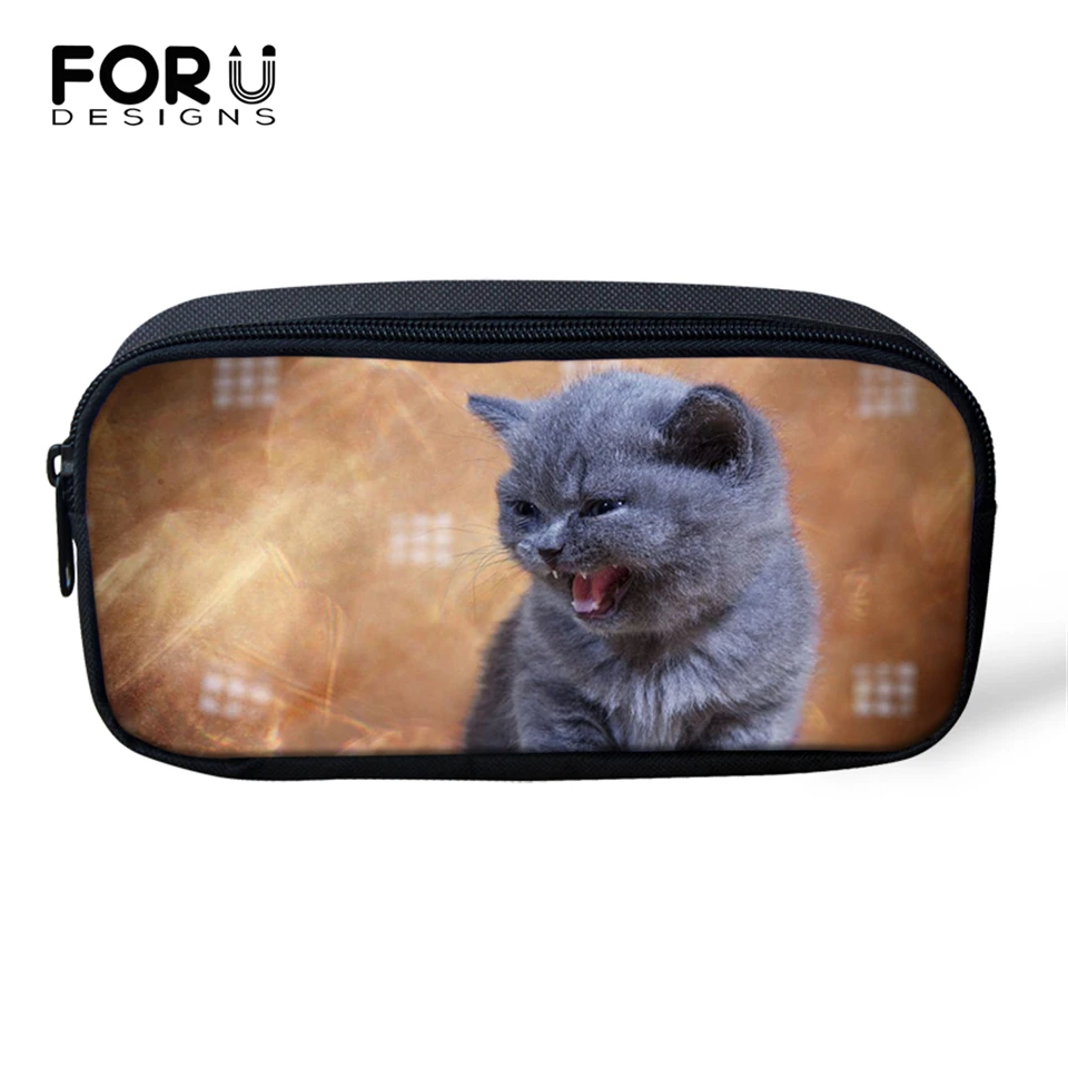 Косметички FORUDESIGNS с милыми толстыми кошками для женщин Мультяшные женские