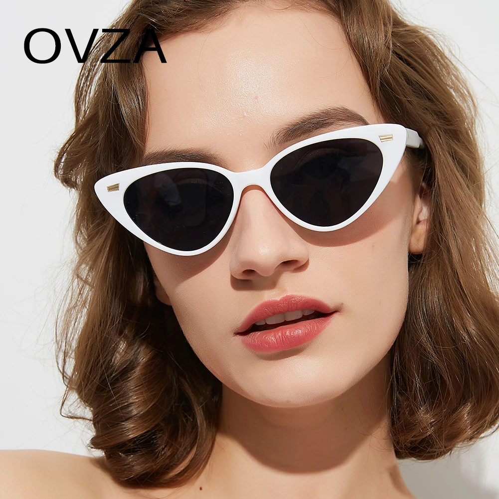 OVZA кошачий глаз солнцезащитные очки женские брендовые дизайнерские Новые Ретро Винтажные Солнцезащитные очки "Кошка" женские высококачественные S0071