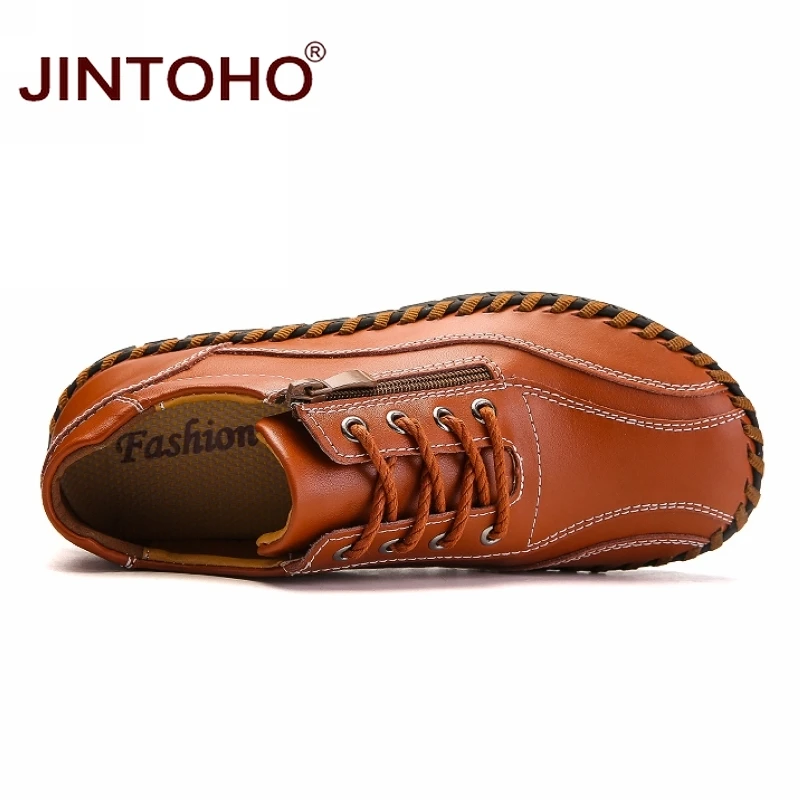 Туфли JINTOHO мужские из натуральной кожи Повседневная модная брендовая