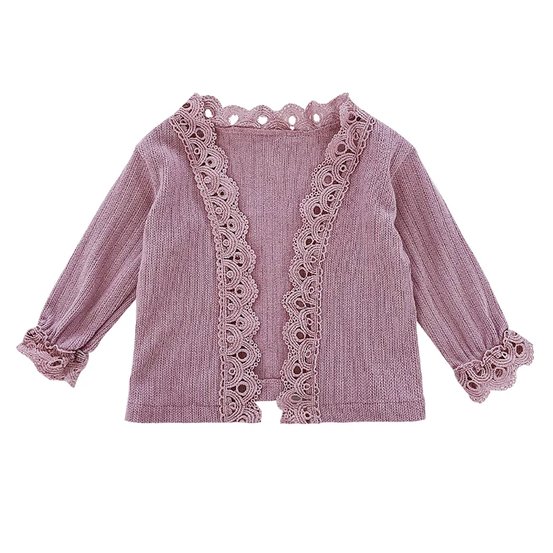 Для девочек Весенняя и летняя одежда Куртка кардиган 3 лет детский вязаный свитер