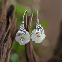 s925 sterling silver inlay and tian yumei female retro temperament wild earrings free shipping