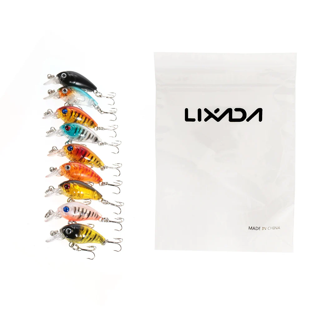 Lixada 9 шт. жесткая приманка для рыбалки Minnow окуня кренкбейт приманки форели с 2