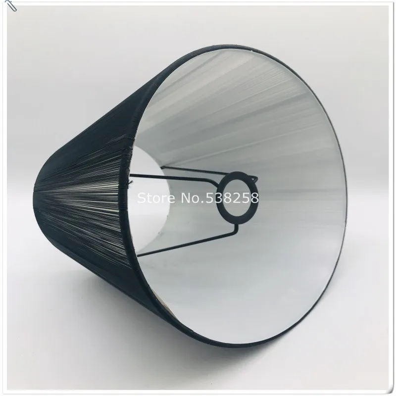 E27 Art Deco Lamp shade for table lamp double fabric black lampshade round modern cover desk | Лампы и освещение