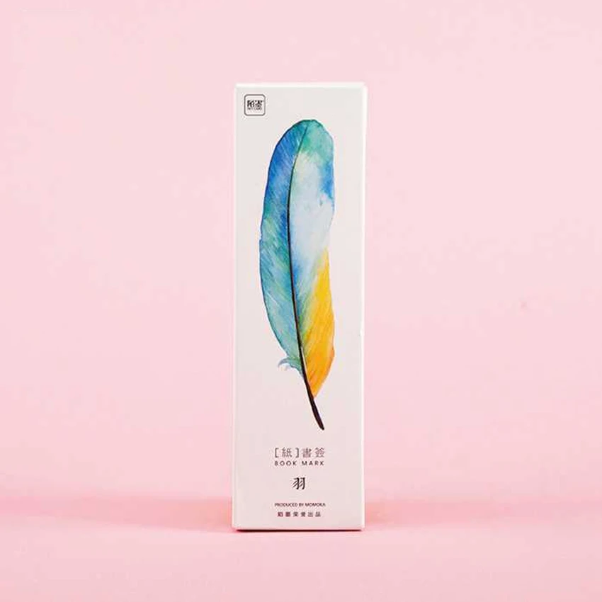 30 шт./лот Разноцветные перья летающая птица Закладка визитница для сообщений