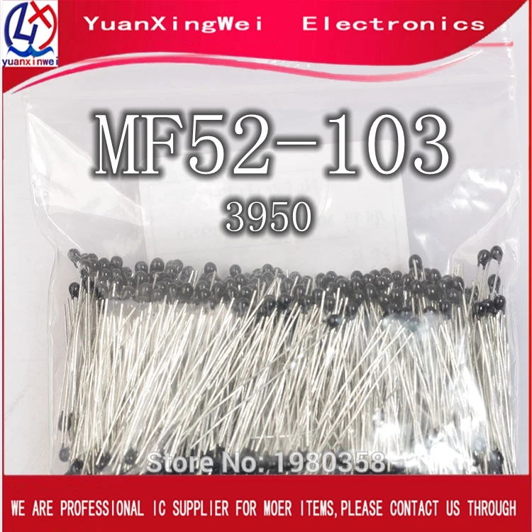 100 pcs Set Thermistor Temperature Sensor MF52-103 MF52-103/3950 NTC-MF52-103/3950 mf52 Value 3950k 1% Thermal Resistors 68 | Электроника