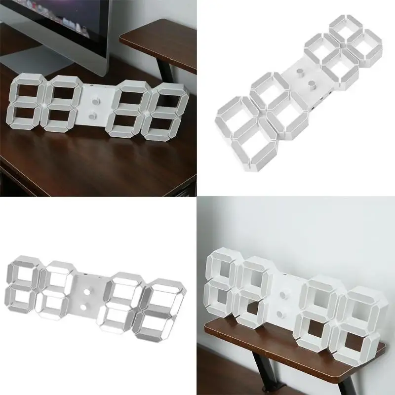 Дисплей часы EU/US/UK Plug большие настенные часы Современный 3D светодиодный цифровой настенные часы с пультом дистанционного управления домашний декор 24 или 12 часов
