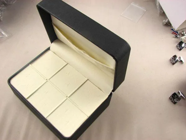 Brand New Cuff Links Gift Box 6 Pairs Holder Tie Clip Set Package 146mm*106mm*60mm PU Coated Display BoxCuff | Украшения и