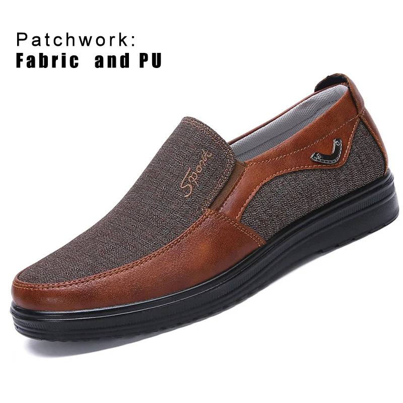 Лоферы мужские без шнуровки повседневная обувь для тренировок дышащие кожаные