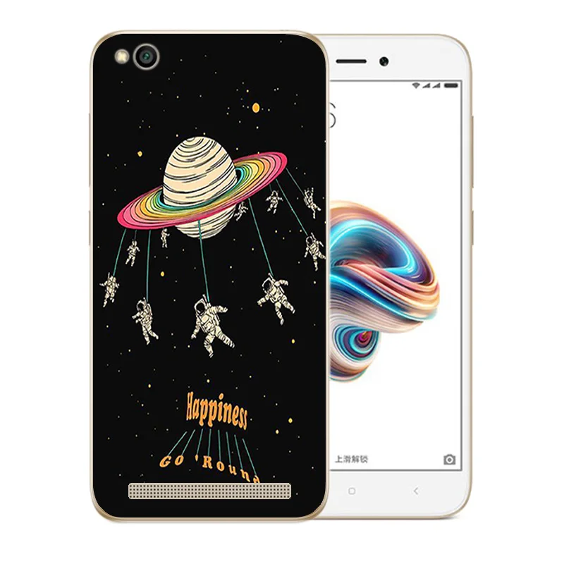5 0 дюйма для Xiaomi Redmi 5A чехол телефона космическая Луна задняя крышка прозрачный