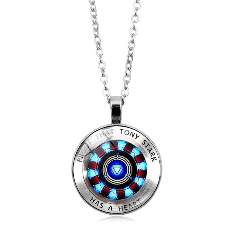 Железный человек, Tony Stark Tibet серебряное стеклянное купольное ожерелье, подвеска, цепочка, доказательство того, что Tony Stark имеет сувенир в форме сердца