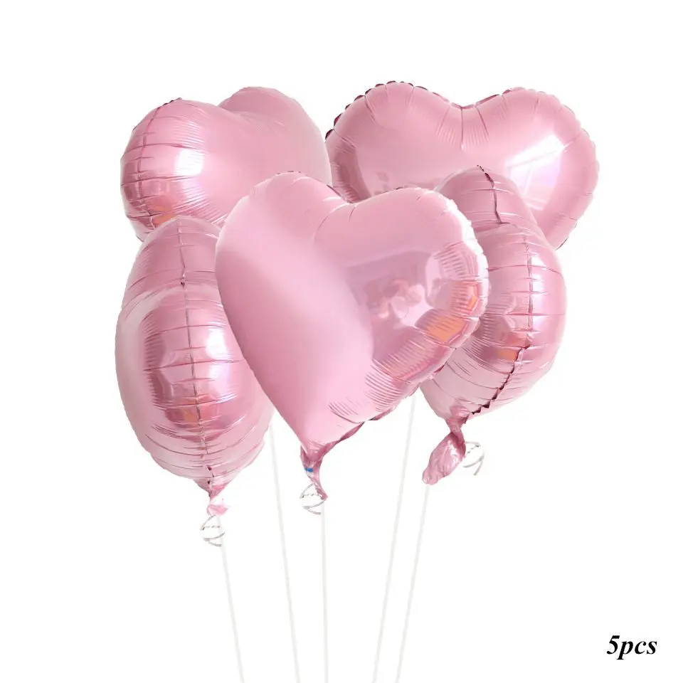 5pcs pink DIY Романтическая любовь бумажный шарик гирлянда воздушные шары с конфетти шар Гелиевый шар на День святого Валентина свадебные принадлежности - Цвет: 5pcs pink