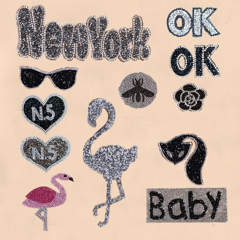 Маленькие нашивки с надписью Ok для утюга на одежде модный значок фламинго очки