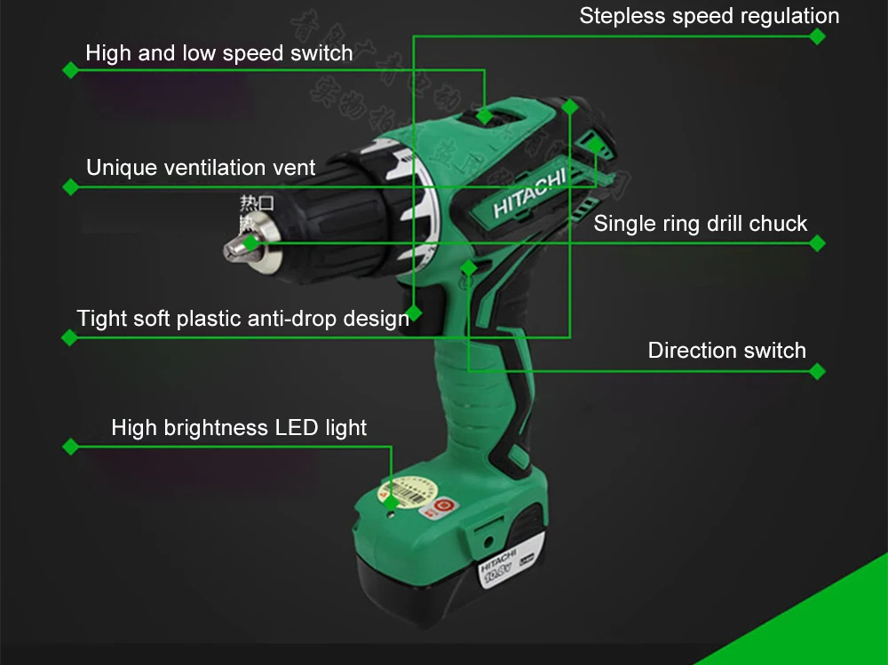 Япония Hitachi электрическая ручная дрель DS10DAL многофункциональная электрическая отвертка электрические инструменты зарядка бытовой 10,8 В 36N. m