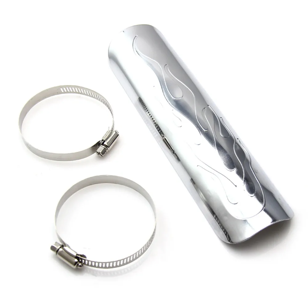 Универсальный хром-стальной выхлопной глушитель для мотоцикла в стиле пламени 2