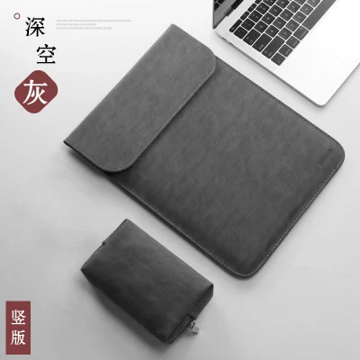 Матовая женская сумка для ноутбука из искусственной кожи 15,6 14 12 11 для macbook Air 13 чехол Pro 15 для Xiaomi Mi 13,3 для ноутбука - Цвет: velvet dark gray s2