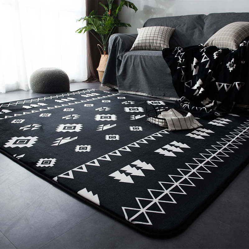 Модный простой богемный этнический задний белый ковер для гостиной спальни