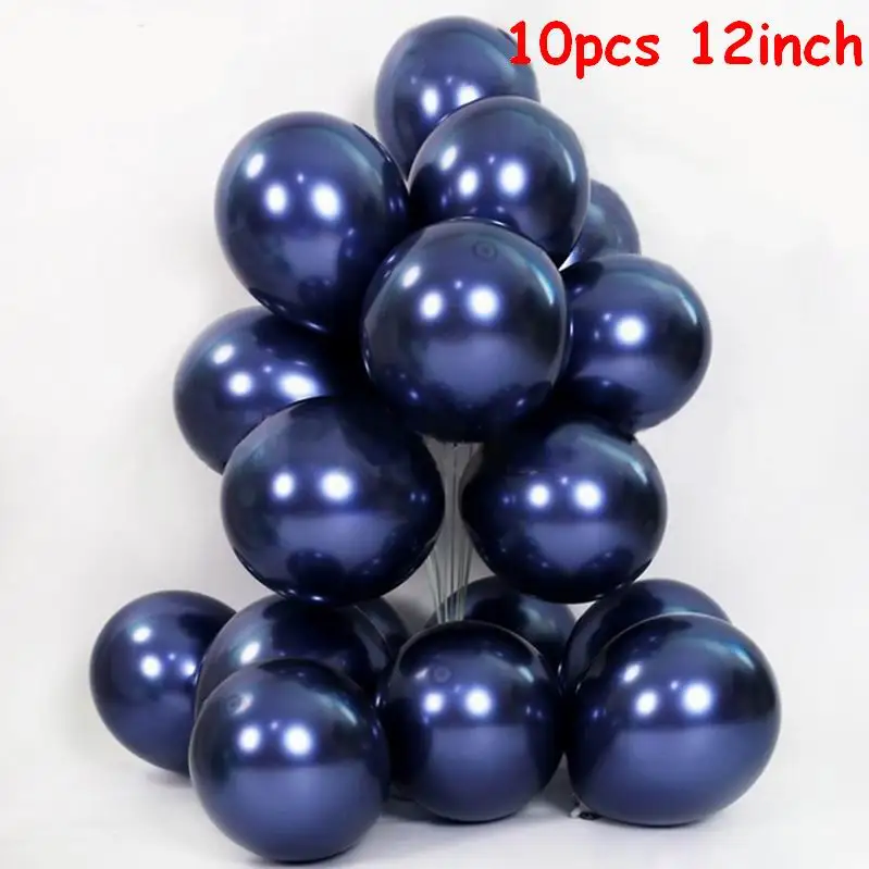 10pcs chrome inkblue Акула вечерние украшения 12 дюймов Латекс Акула воздушные шары "Океан" воздушный шар "Конфетти" День рождения воздушный шар Дети партия поддерживает поставки - Цвет: 10pcs chrome inkblue