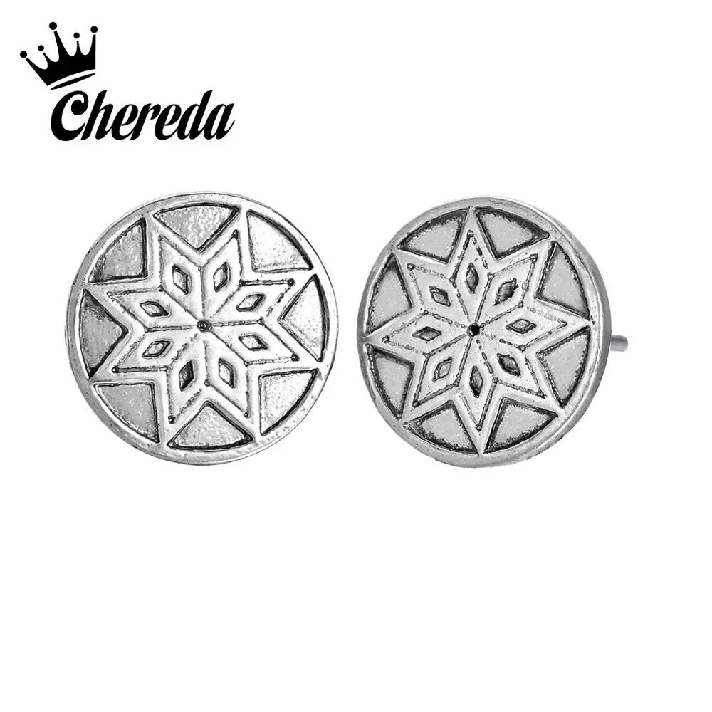 

Chereda Delicate Round Small Stud Earring Men Classic Punk Style Earrings Ethnic Statement Earring Jewelry