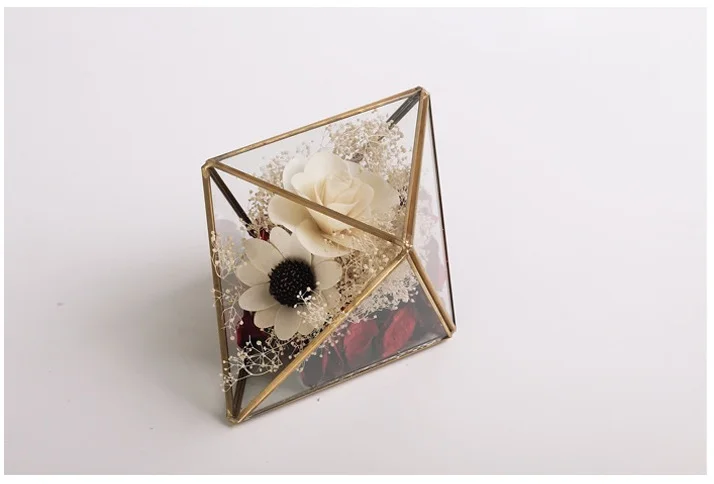 Новое украшение для дома или магазина стеклянная ваза с золотой металлической