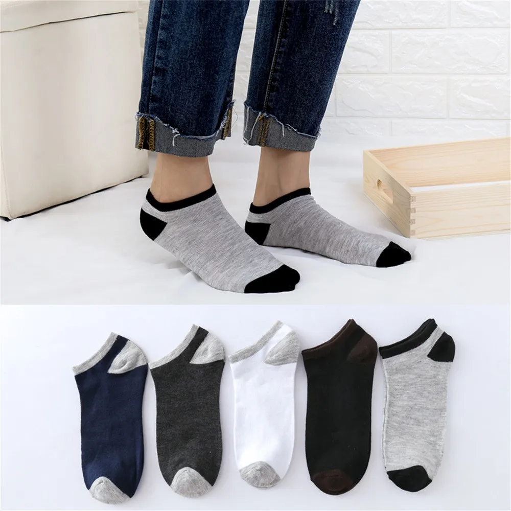 1 пара мужские удобные хлопковые носки в полоску короткие calcetines mujer divertidoheren