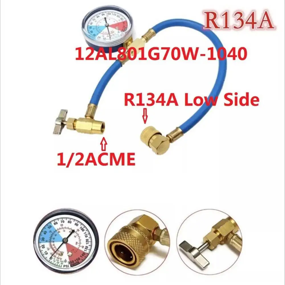 Car Automotive Air Conditioning Refrigerant R134A Hose Detection Supplement Tube Plus With Car Pressure Gauge Car Accessories