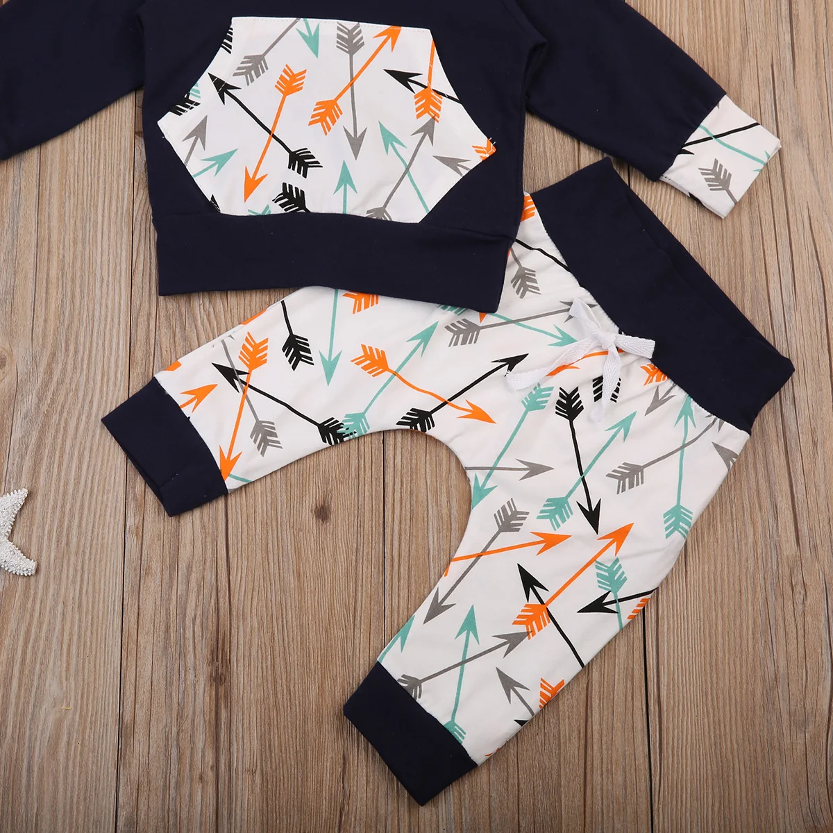 Emmababy New Fashion Newborn Baby Boys Girls Cotton Clothes Long Sleeve Hoodie+Pants Set Outfits |