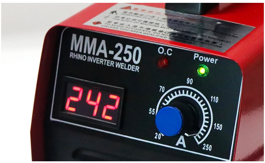 Дуговой сварщик Инвертор сварочный аппарат 20-250A 25KVA IP21 MMA электросварщик цифровой дисплей Регулировка тока электросварщик