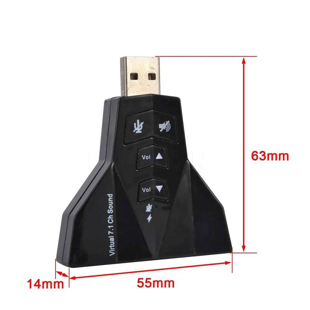 Kebidu 2 в 1 3D внешний с двумя USB Аудио Звуковая карта цифровой двойной Виртуальный 7 0