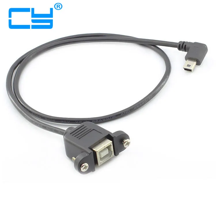 Прямоугольный 90D локоть мини USB тип A папа в B женский с винтовым портом печати мама