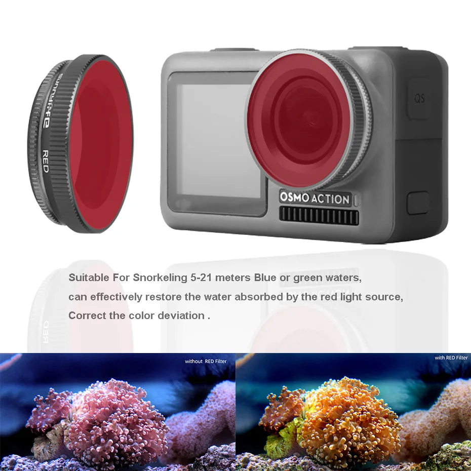 Фильтр для камеры DJI Osmo Action Diving набор фильтров красного пурпурного розового