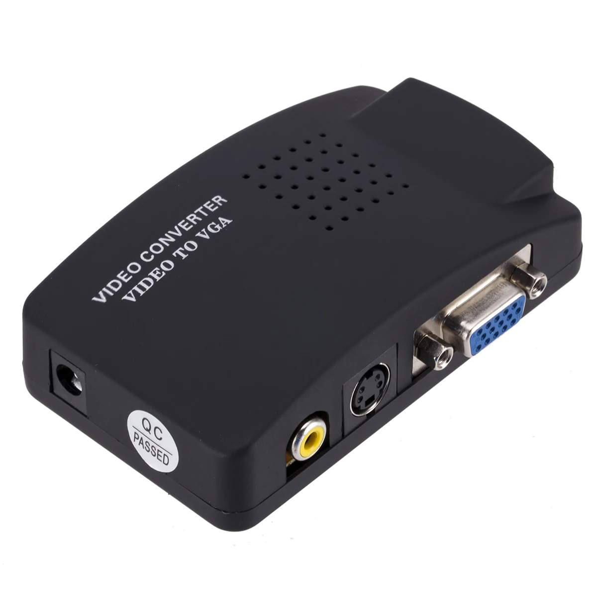ПК ноутбук композитный видео ТВ RCA Композитный S-Video AV в ПК VGA ЖК-конвертер адаптер переключатель коробка черный