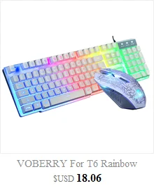 VOBERRY ZeroDate KB202 подсветка профессиональная игровая машина Handfeel USB клавиатура Мультимедийное освещение цветной светодиодный usb-кабель