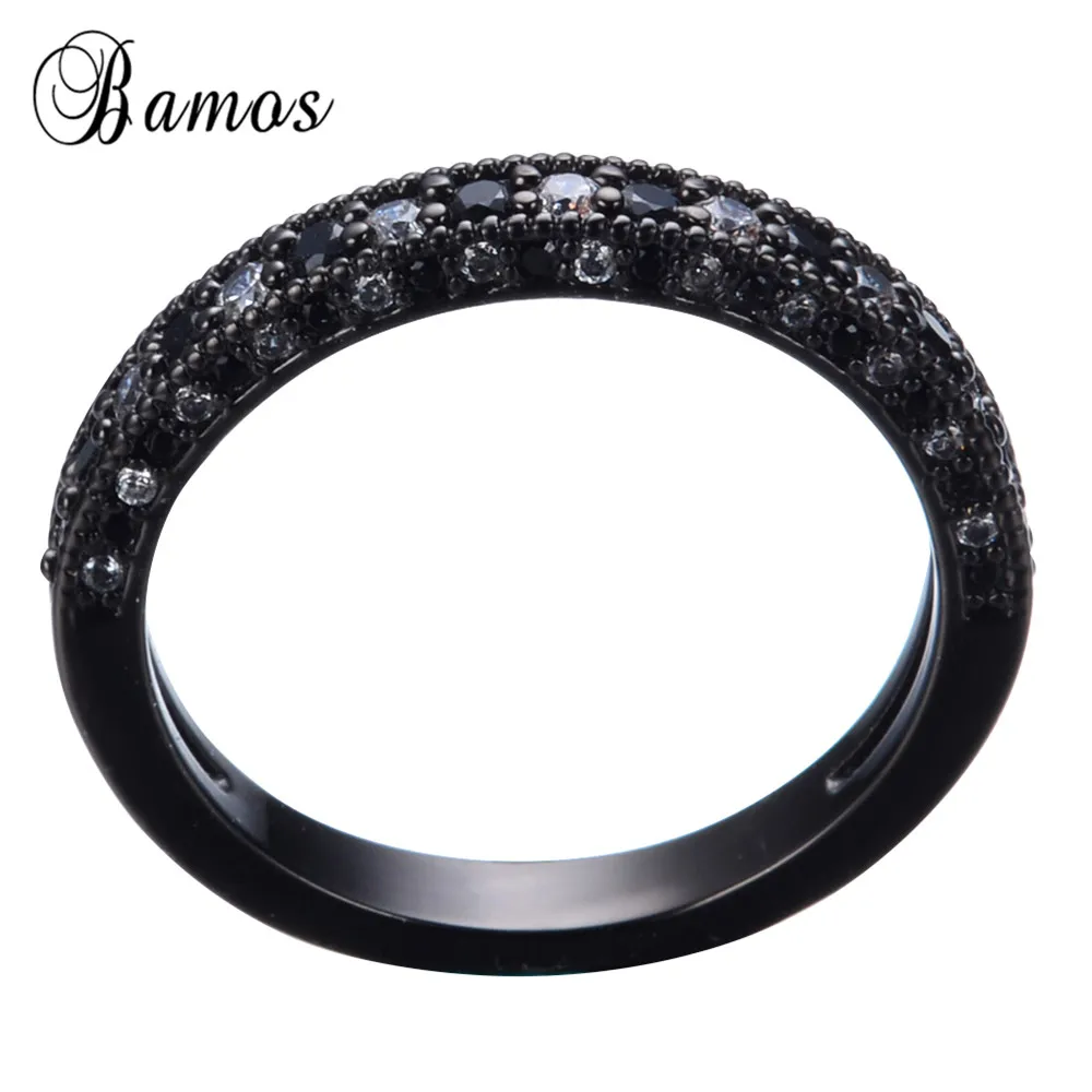 Женское кольцо с цирконом белое черным и золотым покрытием 14 к Размер 5/6/7/8/9/10