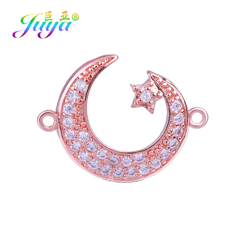 Juya DIY исламские ювелирные изделия в виде полумесяца фурнитура Алла талисман Шарм Разъем Аксессуары для мусульманской молитвы ювелирные изделия серьги изготовление