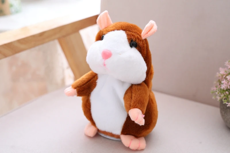 Light brown Говорящий хомяк мышь животное Рождественская игрушка говорящий звук говорящий хомяк развивающая мягкая игрушка для детей Рождественский подарок - Цвет: Light brown