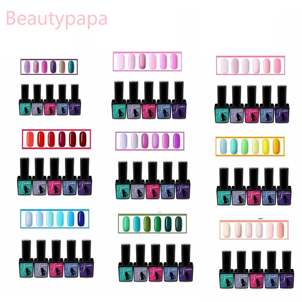 Beautypapa 6 цветов/набор УФ гель для ногтей Soak Off Nail Art UV светодио дный LED лак с