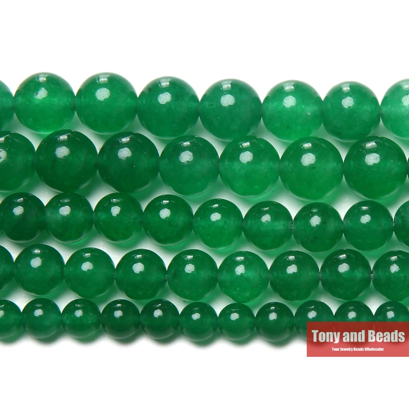 Natural Stone Green Jade Round Loose Beads 6 8 10 MM Pick Size for Jewelry Making