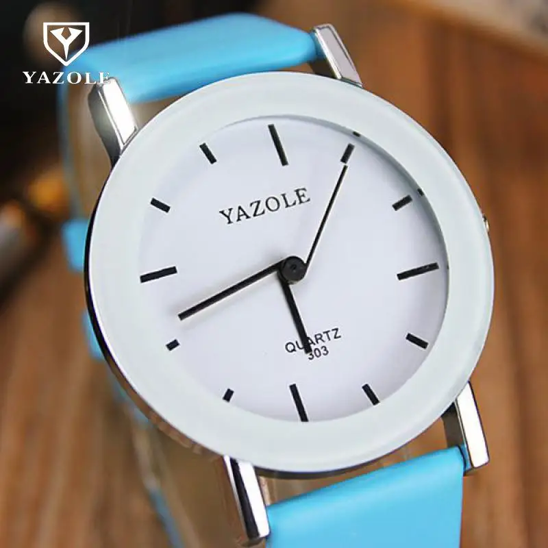 Модные часы для отдыха с имитацией керамики Циферблатом из искусственной кожи