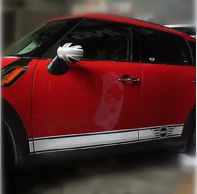 Автомобильная виниловая наклейка с двумя гоночными графическими полосками