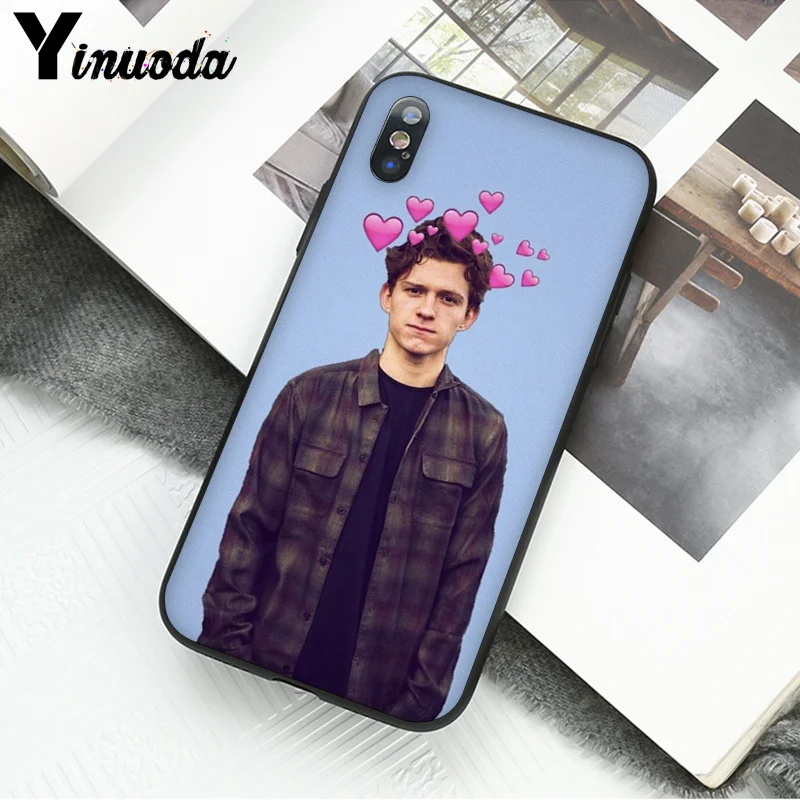 Yinuoda Marvel Hero Человек-паук том Холланд черный чехол для телефона для iPhone 6S 6plus 7plus 8 8Plus X Xs MAX 5 5S XR