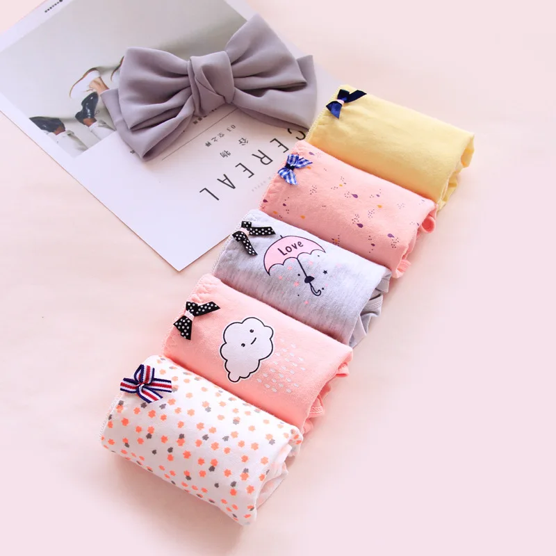 518 863 Новая мода 4 шт./лот трусики для девочек милое нижнее белье хлопковые трусы прекрасное женское белье мягкие удобные полосатые трусы - Цвет: 518