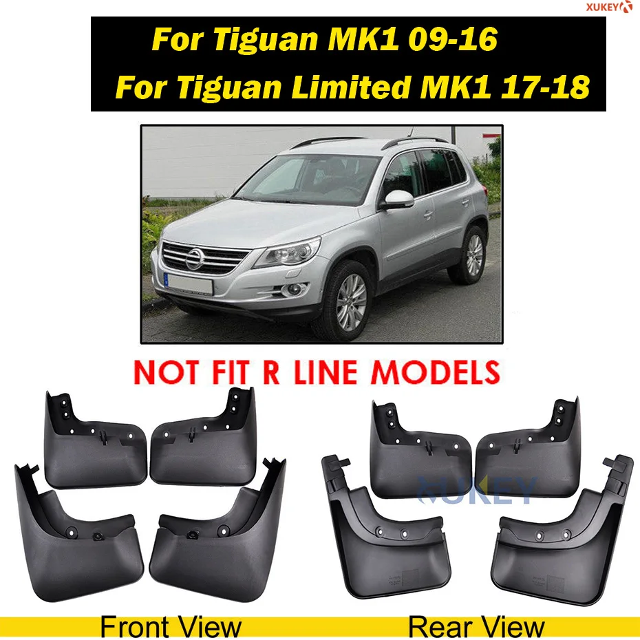 tiguan mk1 Автомобильные Брызговики для Vw T-roc Troc Touran Tiguan Sharan Atlas Teramont Caddy для Touareg MK1 MK2 Брызговики - Цвет: tiguan mk1