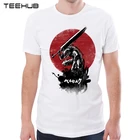 Новое поступление 2019, Мужская модная футболка TEEHUB с принтом красного солнца и меча, Повседневная футболка с коротким рукавом и круглым вырезом, модные хипстерские Топы