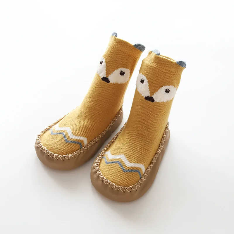 3-24months Cute Fox Baby Socks with Rubber Soles Toddler Knee High Sock Infant Anti Slip Boys Girls Walking Floor | Детская одежда и